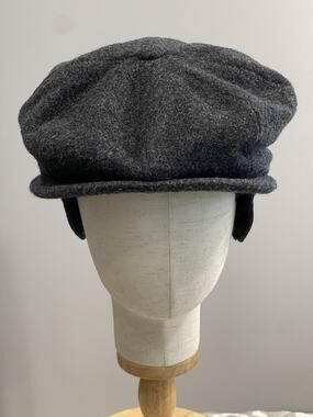 Lake Of The Isles Hat Cap Newsboy Mens L Gray Wool Felt Lined Insulated Ear Flap